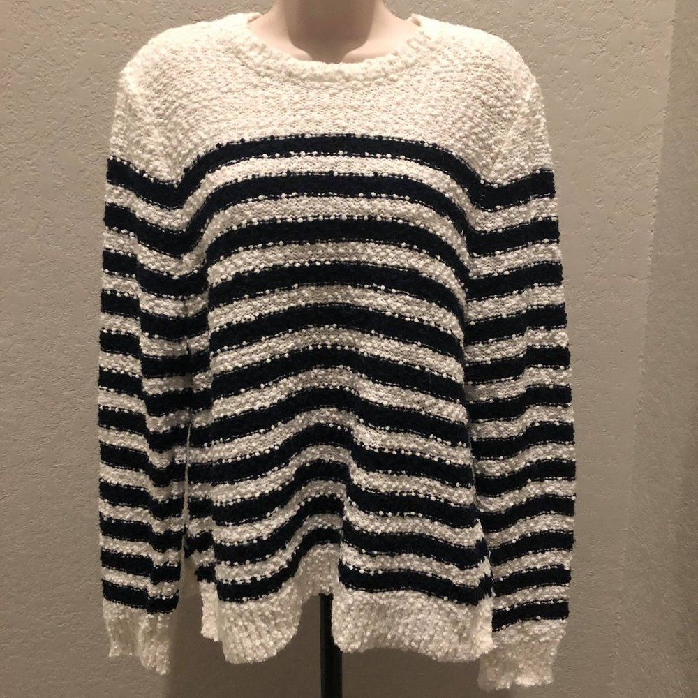 Marled Super Comfy Sweater - black and white